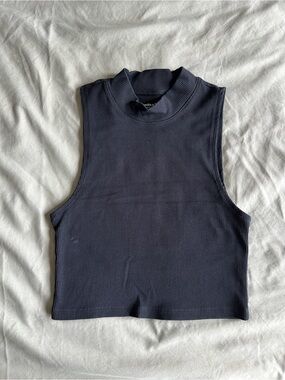 Abercrombie Sleeveless Ribbed Mock Neck Crop Top